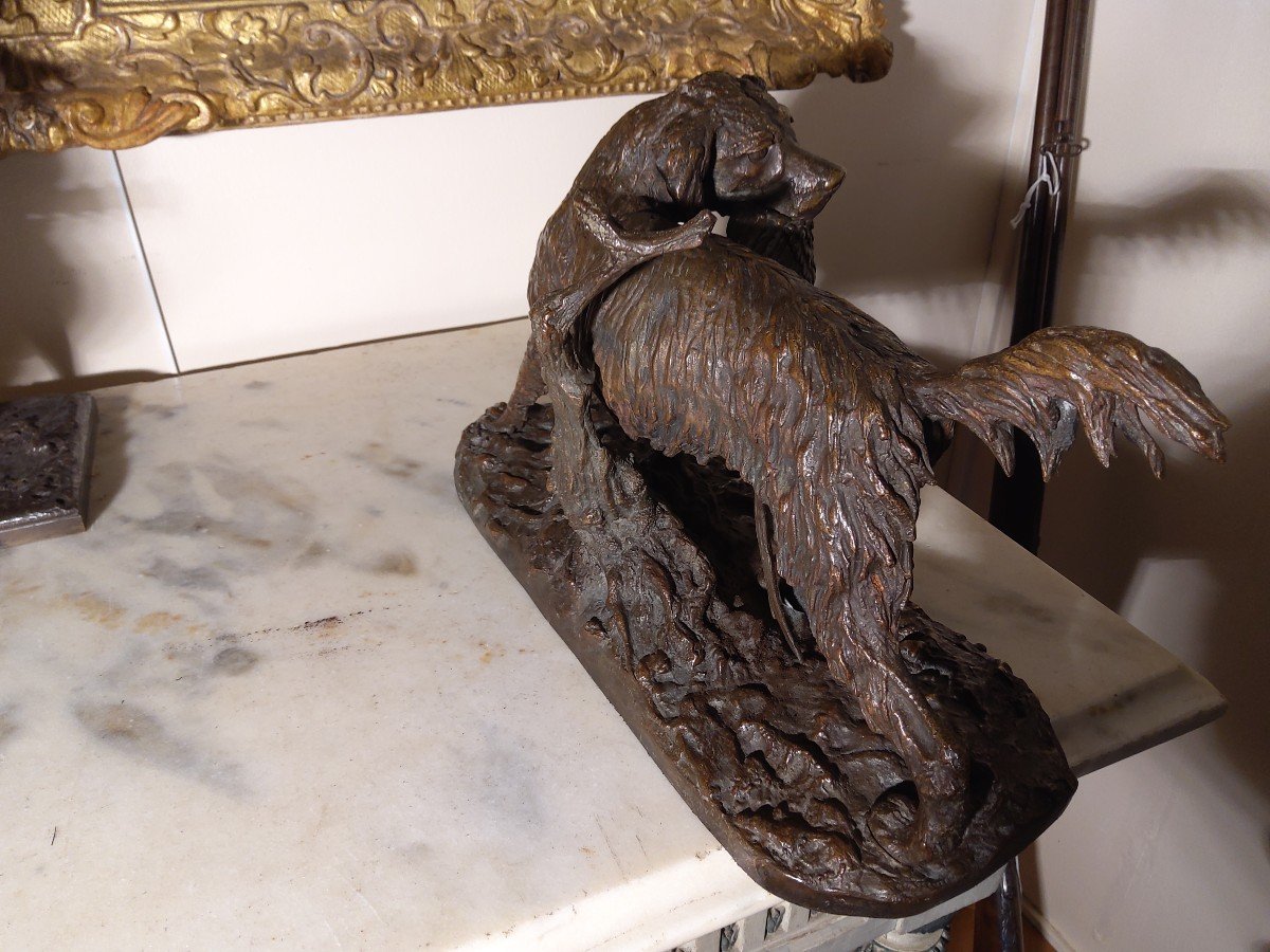 Bronze By Christophe Fratin Setter Bringing A Pheasant-photo-3